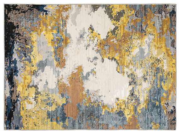 Oriental Weavers Caravan YelloWith Blue 9'10"x12'10" Indoor Rug