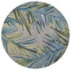 HomeRoots 6' Grey Blue Hand Tufted Tropical Palms Indoor Area Rug