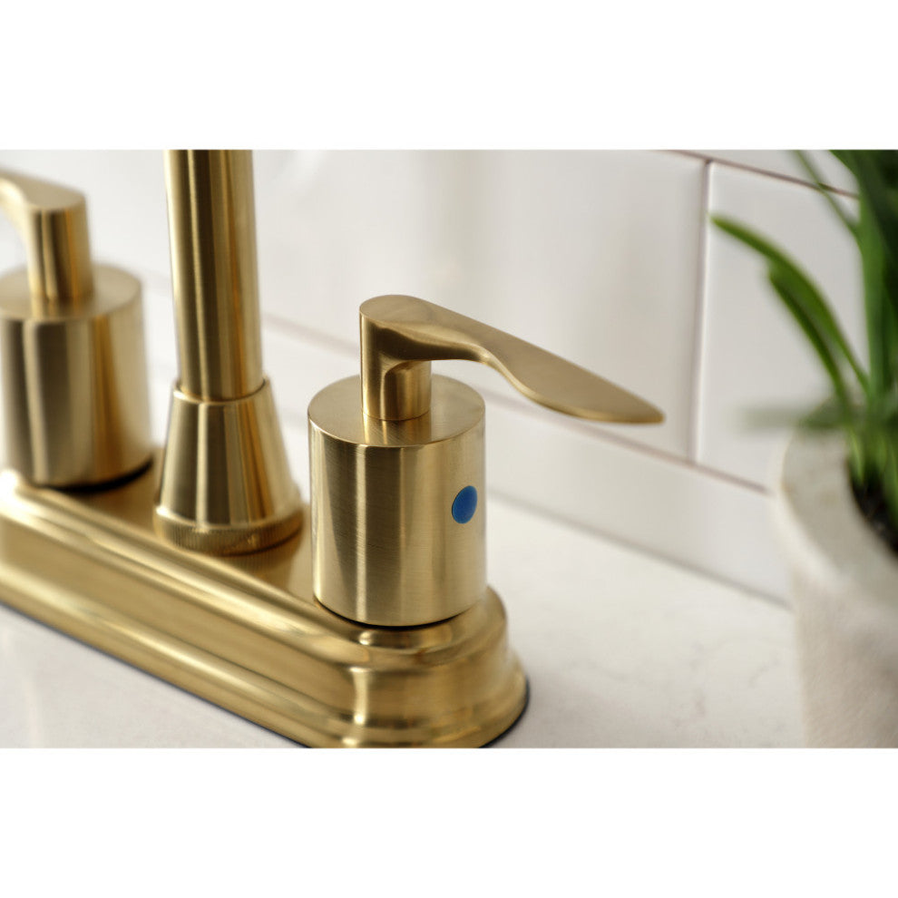 KB8497SVL Two-Handle 2-Hole Deck Mount Bar Faucet, Brushed Brass