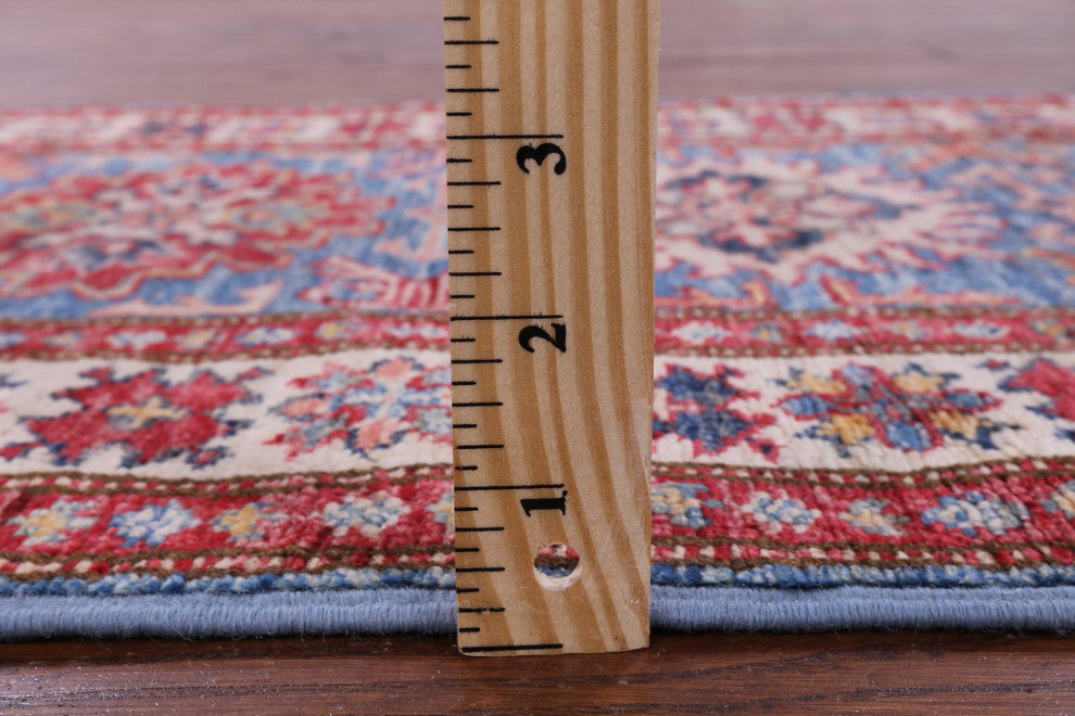 1' 10" X 5' 8" Super Kazak Hand-Knotted Wool Runner Rug Q10304