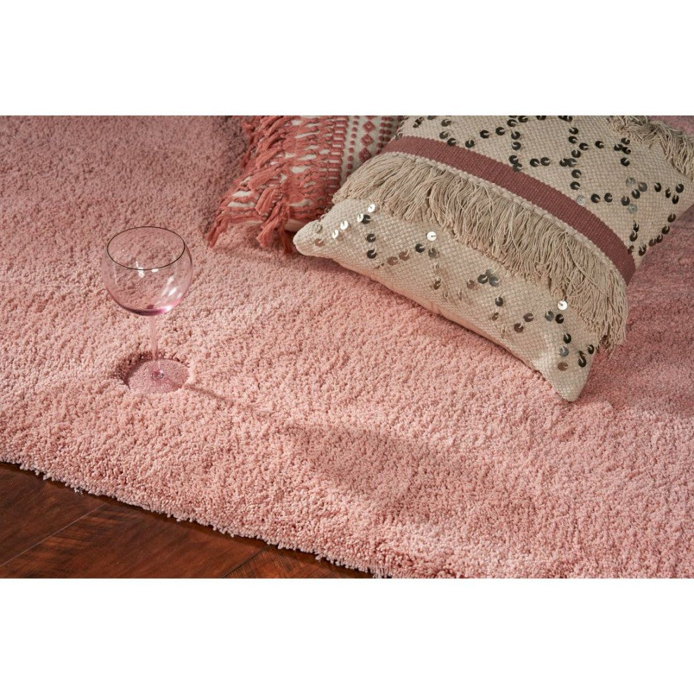 KAS Bliss 1575 Rose Pink Shag Area Rug, 5' x 7'
