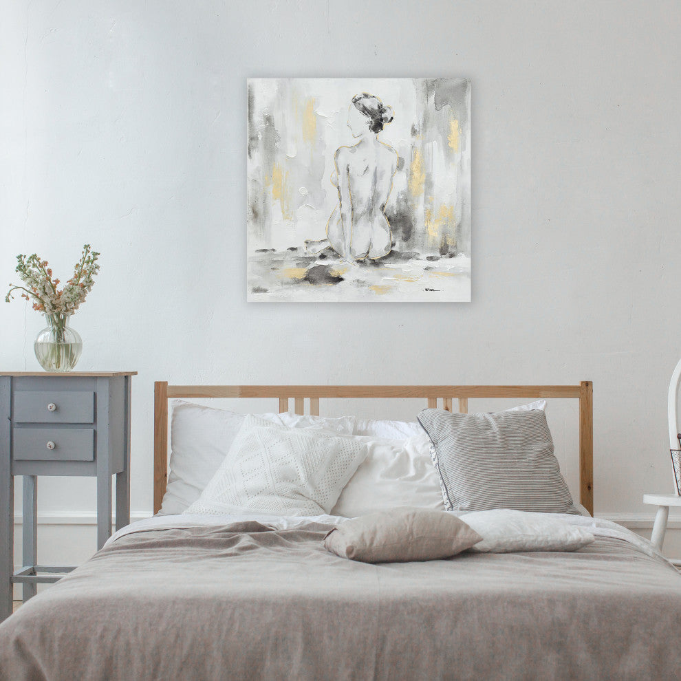 Abstract art beautiful woman -  Oil Painting Print on Wrapped Canvas, Wall Decor