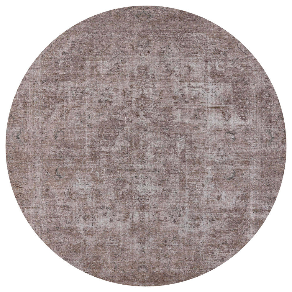 Ahgly Company Indoor Round Mid-Century Modern Area Rugs, 4' Round