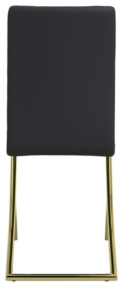 Coaster Chanel Upholstered Faux Leather Dining Chairs in Black