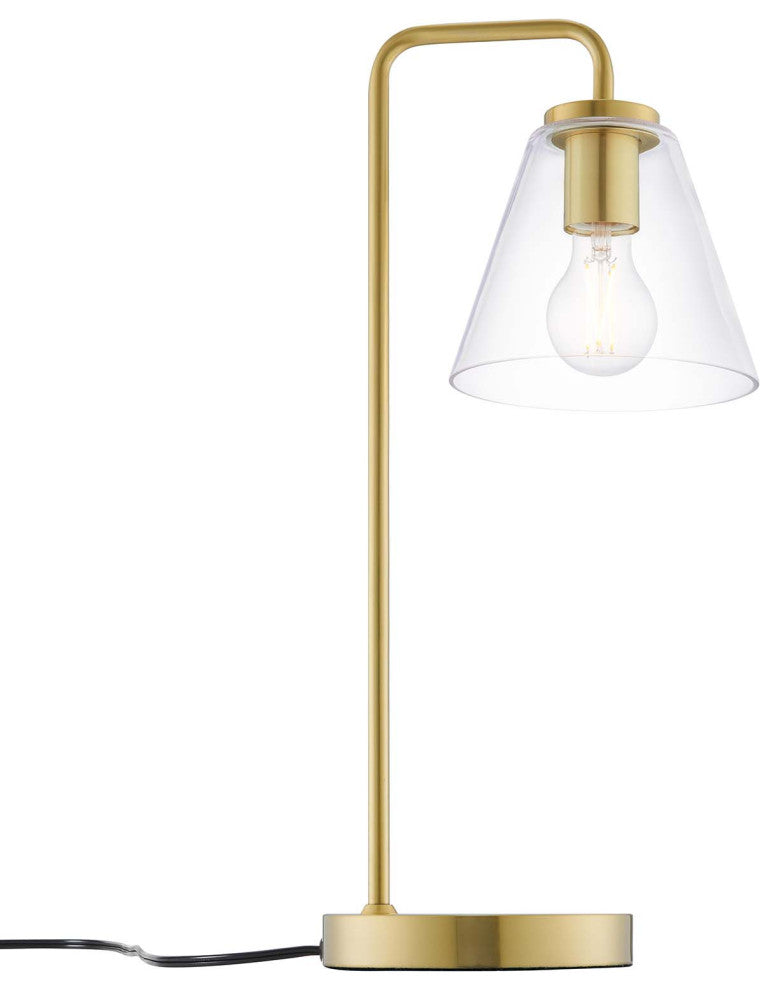 Element Glass Table Lamp, Satin Brass