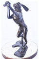 Leaping jackrabbit bronze statue -  Size: 21"L x 13"W x 24"H.