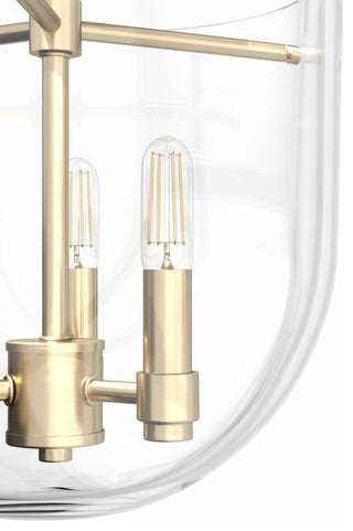 Sacha Alturas Gold 3 Light Flush Mount Ceiling Light Fixture