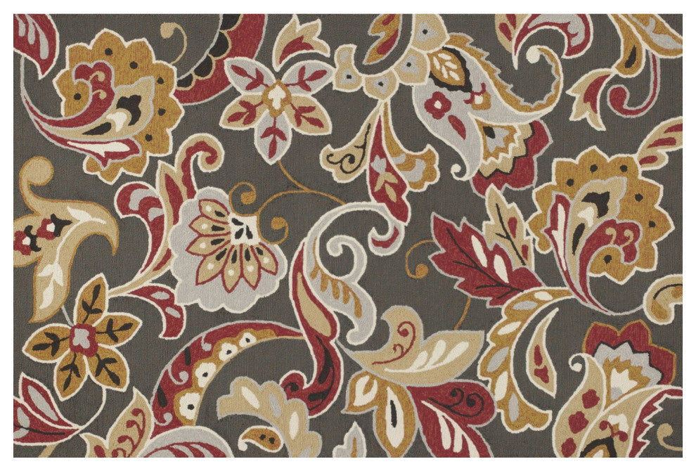 HomeRoots 7' Round UV treated Polypropylene Taupe Area Rug