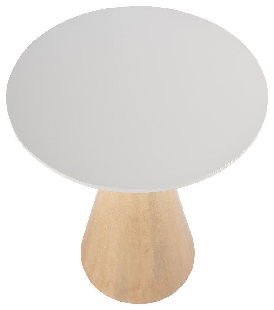 Via 20 in. W Round Solid Wood Side Table