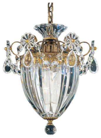 Schonbek 1241-22, 1 Light Crystal Pendant In Heirloom Gold