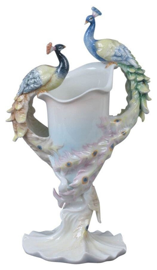Double Peacock Vase, Peacock