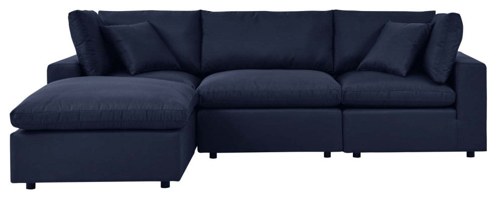 Modular Lounge Sectional Deep Sofa Set, Blue Navy, Modern, Outdoor Hospitality