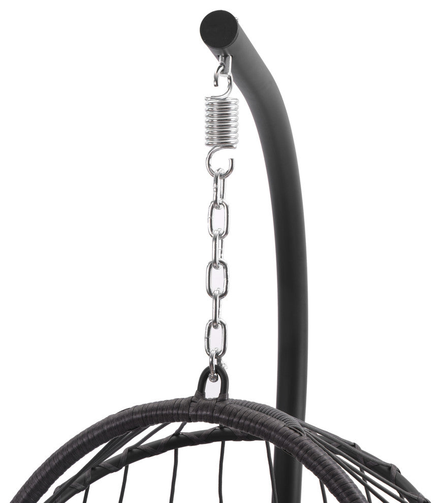 Outdoor Patio Wicker Swing Chair Hanging With Cushion