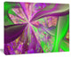 Pink Green Fractal Curves, Oversized Abstract Canvas Art Print, 60x40