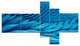 Abstract Blue Wavy Background, Abstract Canvas Art Print, 60"x32", 5 panels
