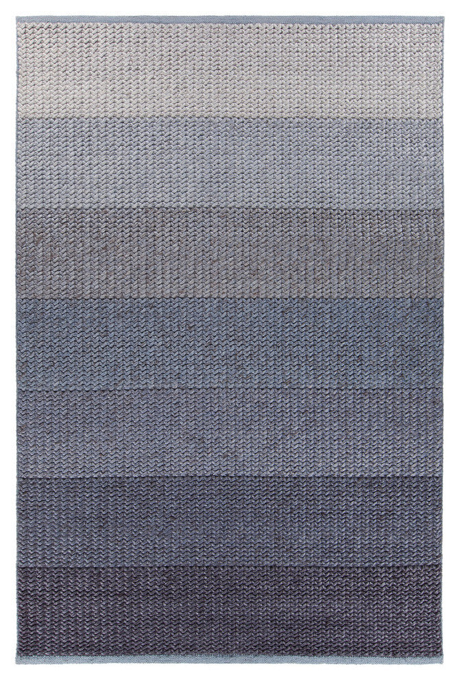 Bidan Contemporary Area Rug, Blue, 5'x7'6"