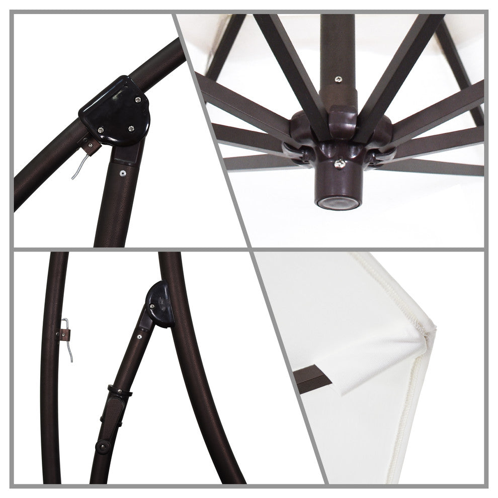 9'' Cantilever Umbrella Deluxe Crank Lift, Bronze, Pacifica, Taupe
