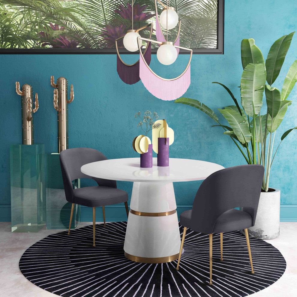 Swell Dark Grey Velvet Chair - Grey