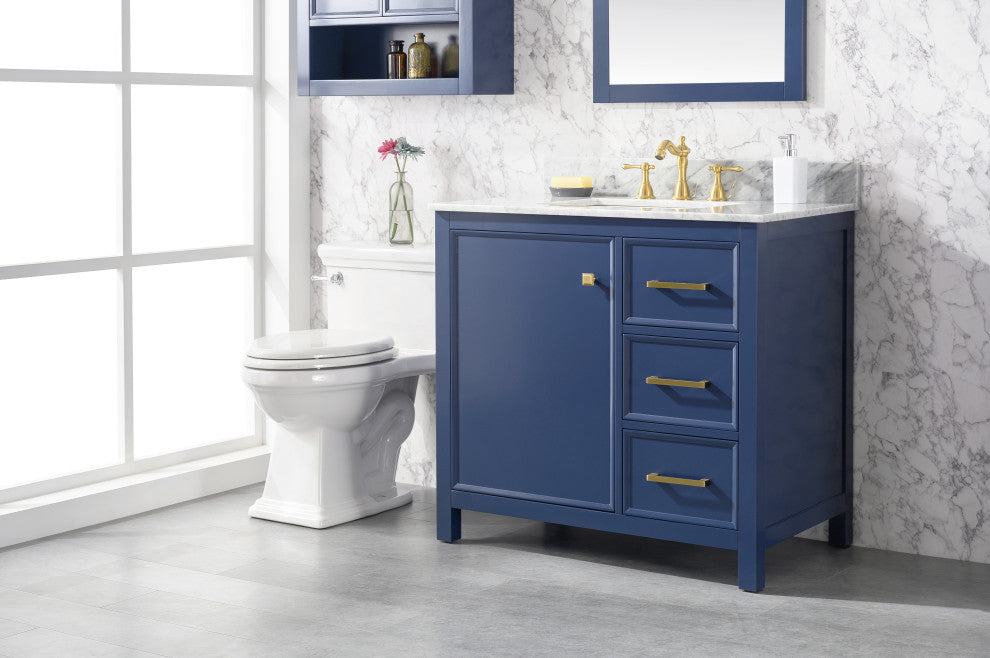 36" Single Sink Vanity Cabinet, Blue