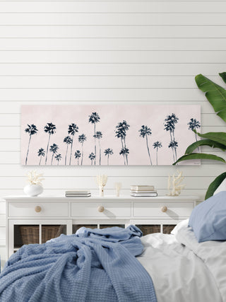 "Palm Tree Skyline" Painting Print on Wrapped Canvas, 45x15