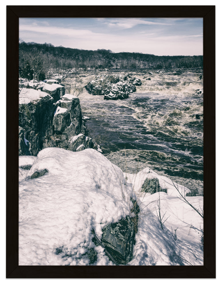 Great Falls Vintage Rural Landscape Framed Photo Paper Wall Art Prints, Black, 12" X 16"