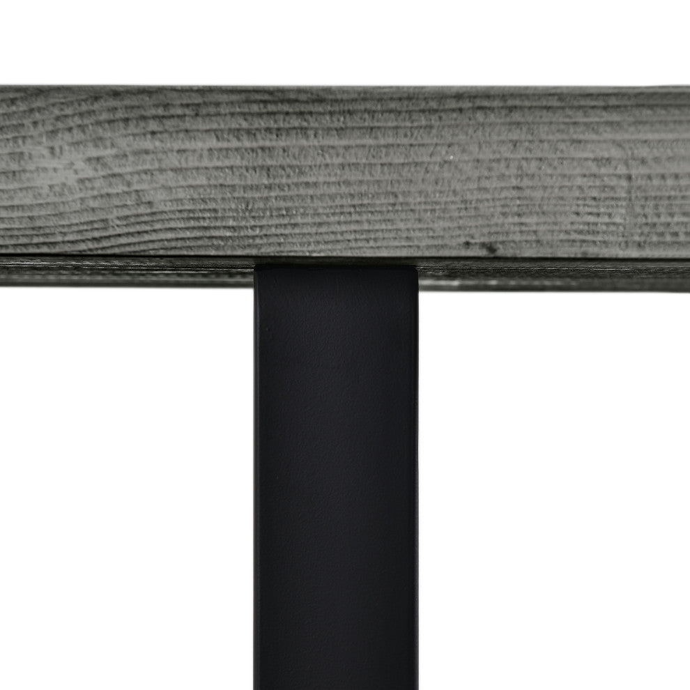 Pomona 42" Metal and Reclaimed Wood Coffee Table, Slate Gray