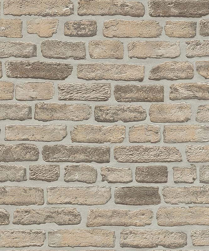 Brick Beige,Brown Wood Stone Wallpaper Roll, Modern Urban Chic Wall DÃ©cor
