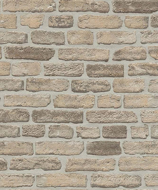 Brick Beige,Brown Wood Stone Wallpaper Roll, Modern Urban Chic Wall DÃ©cor