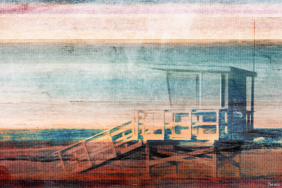 "Beach Safety" Print on Canvas, 18"x12"