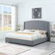 Monterey Upholstered Platform King Bed Frame, Gray Chenille