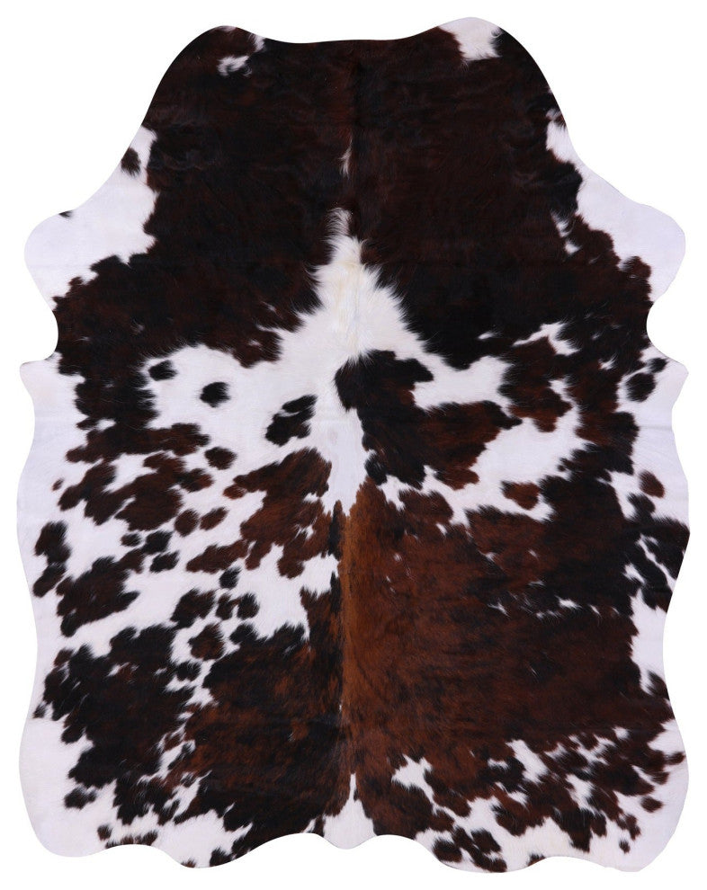 6' 7" X 5' 1" Tricolor Natural Cowhide Rug C1975