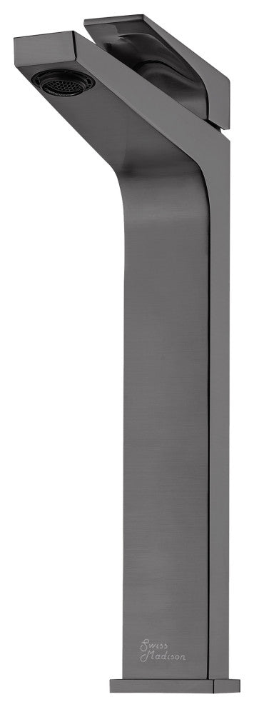 Voltaire Single Hole Single-Handle High Arc Bathroom Faucet, Gunmetal Gray