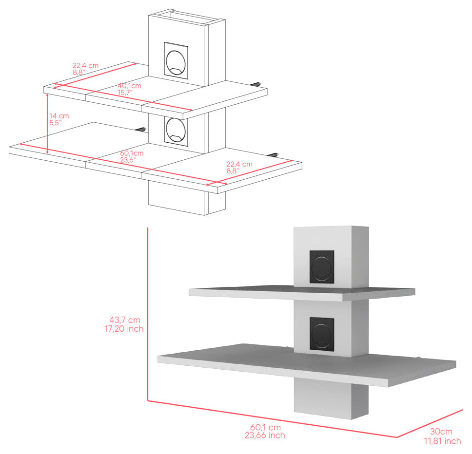 Shelf Ruston, Living Room, White