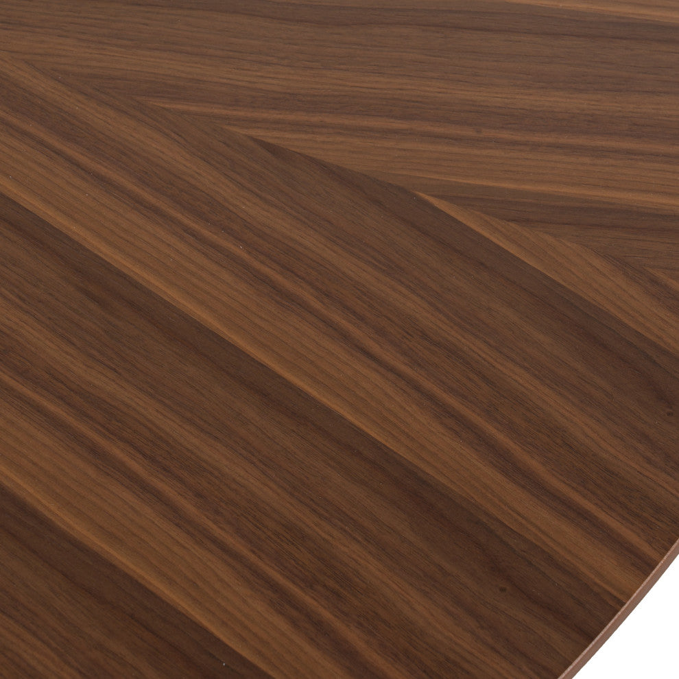 Modrest Weiss Mid-Century Modern Walnut Round Dining Table