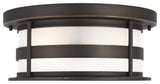Wilburn 2-Light Outdoor Flush Mount, Antique Bronze