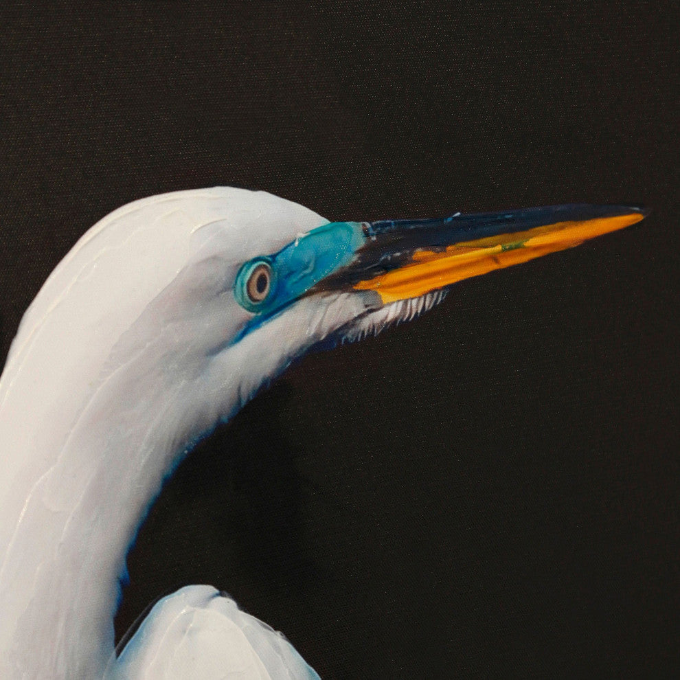Heron Silhouette SigH Framed Canvas Print, 40"Wx60"H2"D