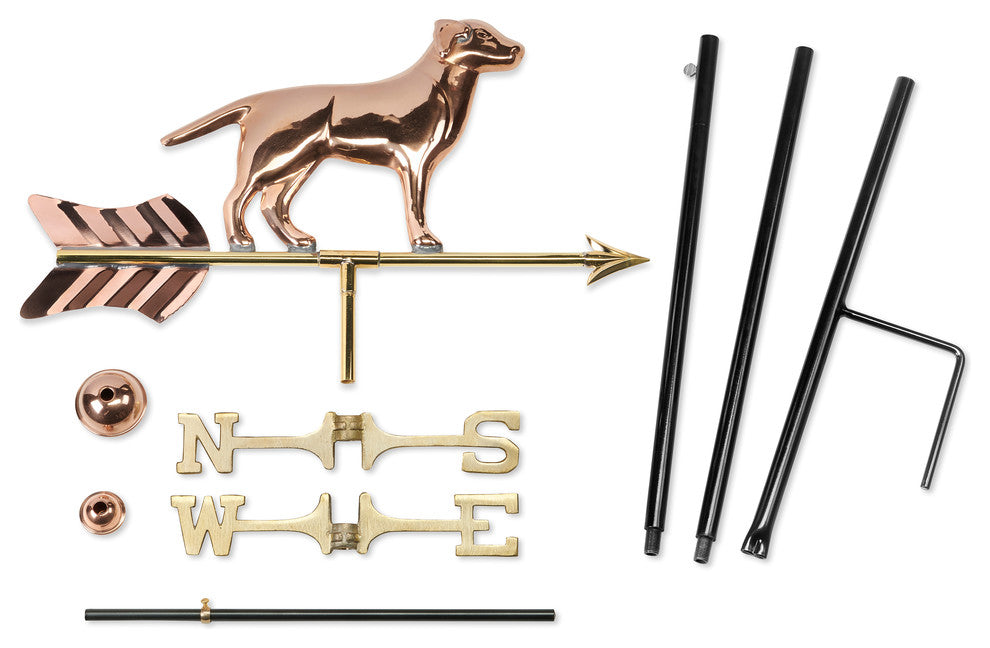Good Directions Labrador Retriever Garden Weathervane, Polished, With Garden Pol