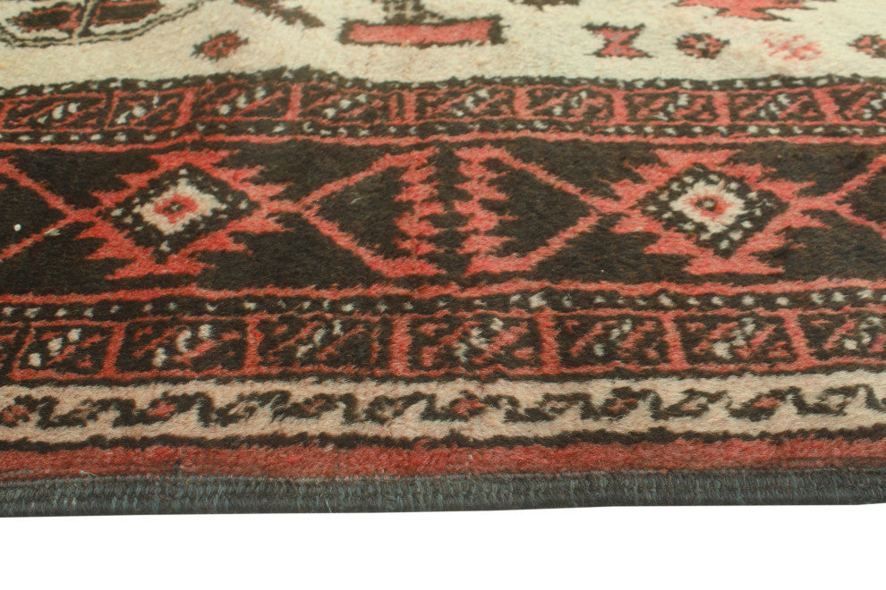 Vintage Distressed Fabian Ivory/Charcoal Rug, 3'7x6'3