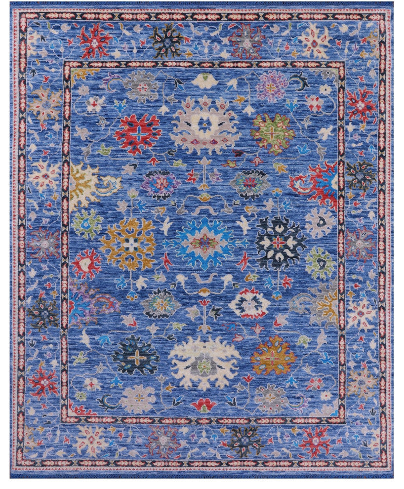 7' 11" X 9' 9" Hand Knotted Turkish Oushak Wool Rug - Q15735