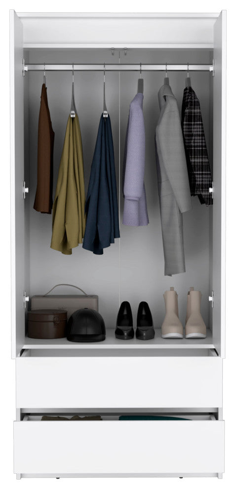 Palmer 2 Drawers Armoire, White