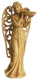 24.5" Tranquil Angel With Scrollwork Wings Outdoor Patio Garden Birdbath