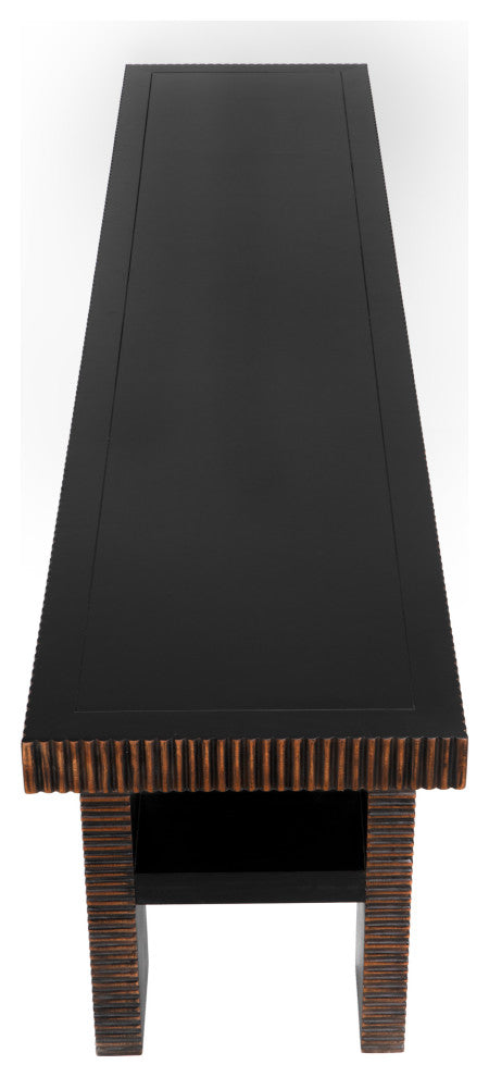 Noir Furniture Nabu Console With Light Brown Trim