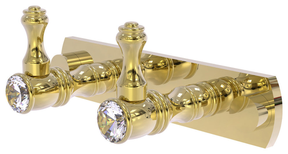 Carolina Crystal 2 Position Multi Hook, Unlacquered Brass
