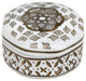 3" Brown and White Medallions Porcelain Small Jewelry Box
