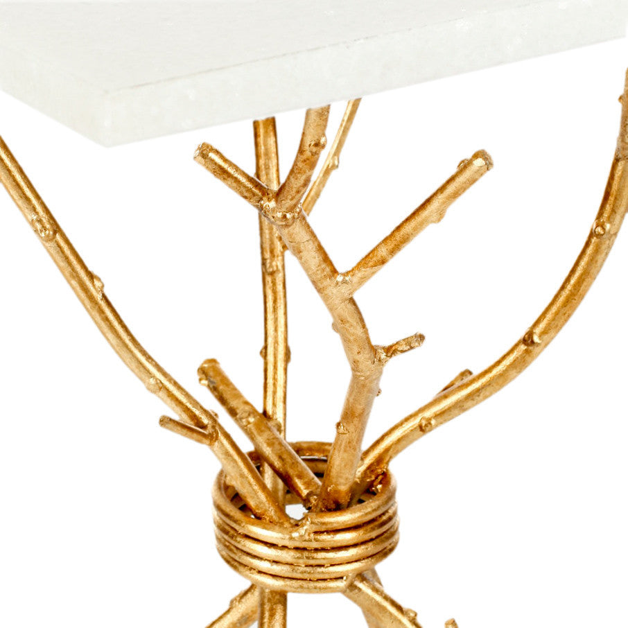 Safavieh Alexa Accent Table, White, Gold Legs