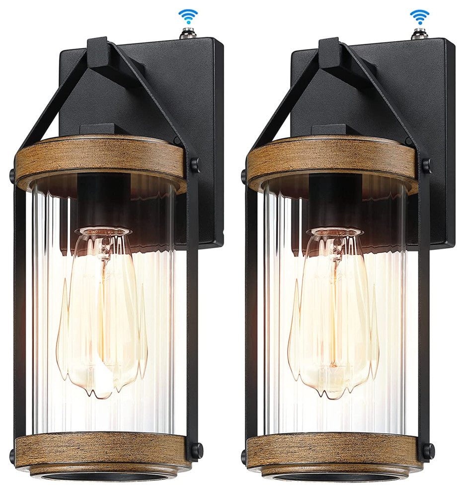 2 Pack Dusk to Dawn Outdoor Wall Light Fixture Exterior Lantern Wall Sconce