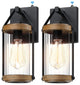 2 Pack Dusk to Dawn Outdoor Wall Light Fixture Exterior Lantern Wall Sconce