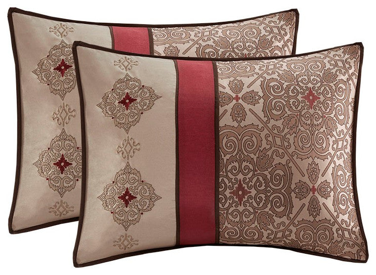 Madison Park Essentials Delaney 24-Piece Room-in-a-Bag Comforter Set, Red, Queen