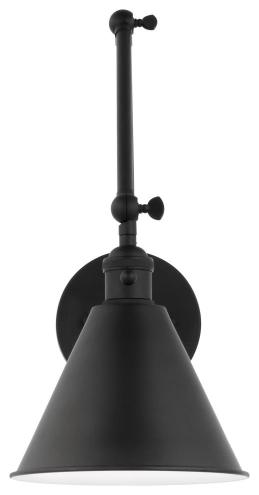 Salem Double Arm One Light Sconce, Midnight Black