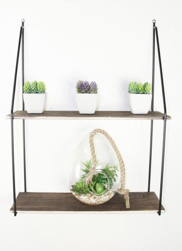 2 Tier Wooden Floating Shelves